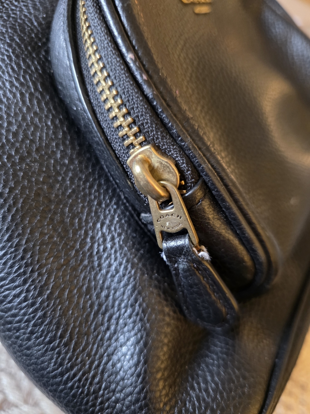 Coach Carrie 23 Black Pebbled Leather Mini Backpack with Classic Preppy Casual - Picture 6 of 9
